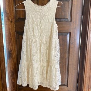 White and cream women’s dress